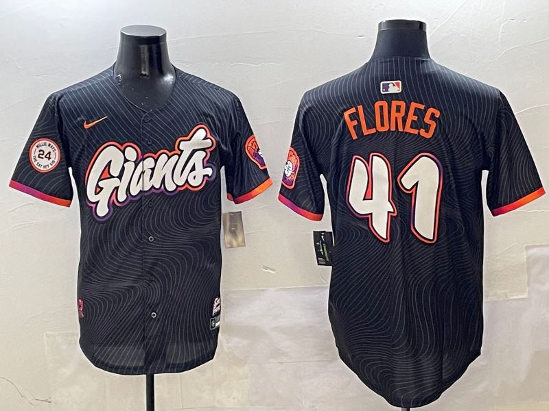 Men San Francisco Giants #41 Flores Black Joint Name Nike 2025 MLB Jersey style 6->san francisco giants->MLB Jersey
